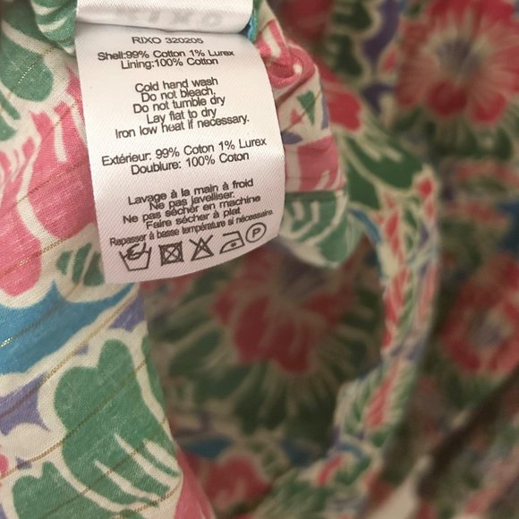 Rixo Roxy Hibiscus Floral Tie Front Tiered Mini Dress - Picture 9 of 9